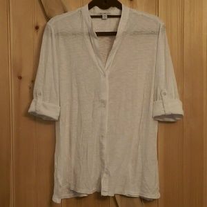 Button Front Shirt in White